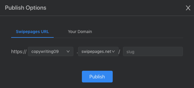 Publish Options