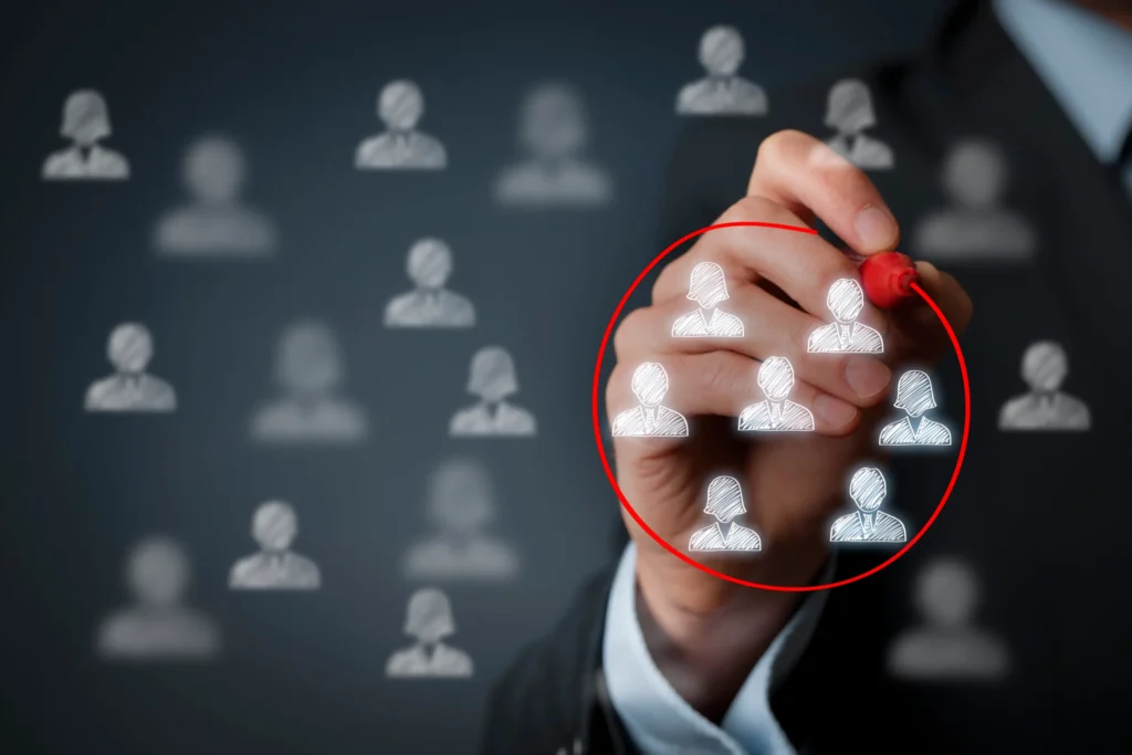 a person drawing a group of people